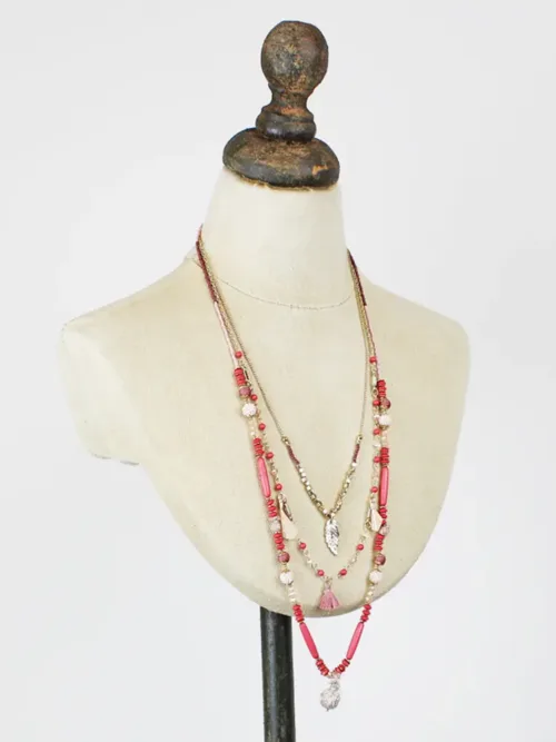 Triple Stacked Beaded Necklace