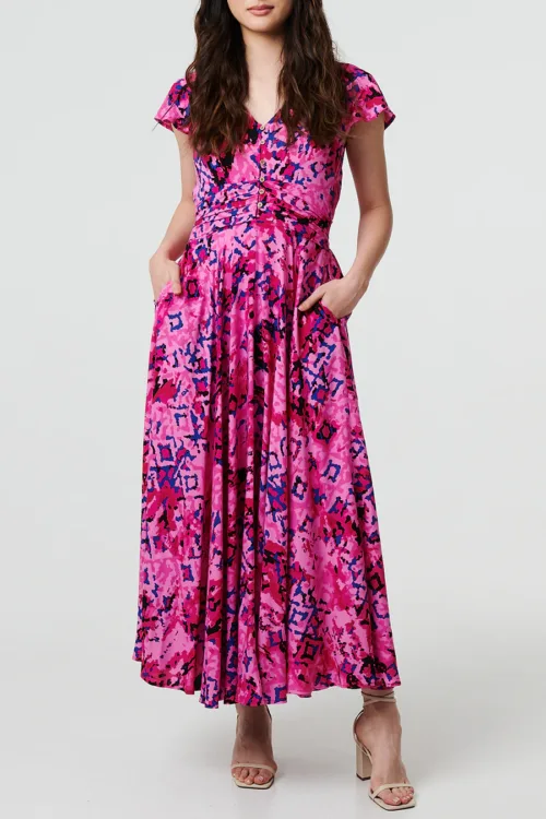 Stella Morgan Pink Camouflage Print Maxi Dress