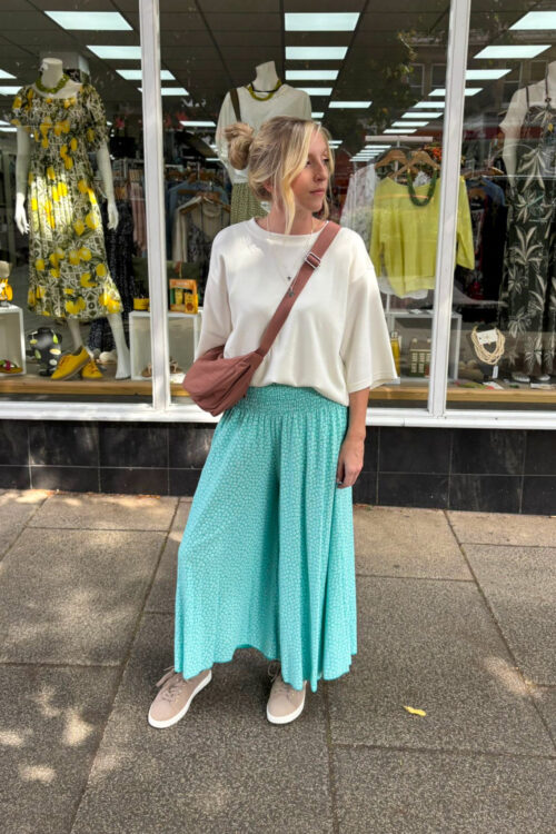 Blossom Print Stretchy Trousers