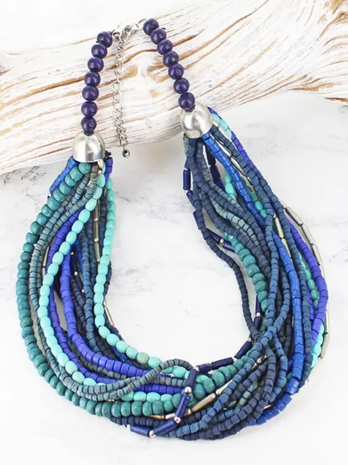 Multi-strand Wooden Chunky Necklace