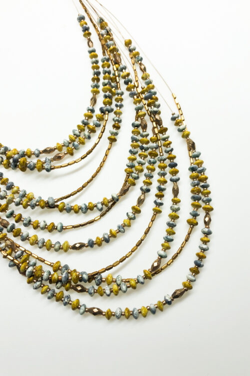 Wire Multi-Strand Small Bead Necklace