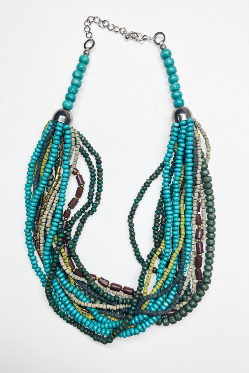 Multi-bead Wooden Chunky Necklace