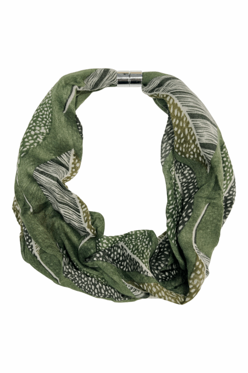 Abstract Leaf Print Magnetic Scarf