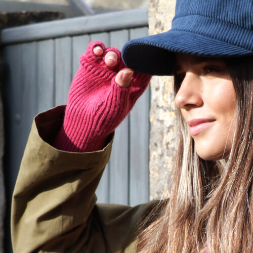 Ribbed Knitted Fingerless Gloves
