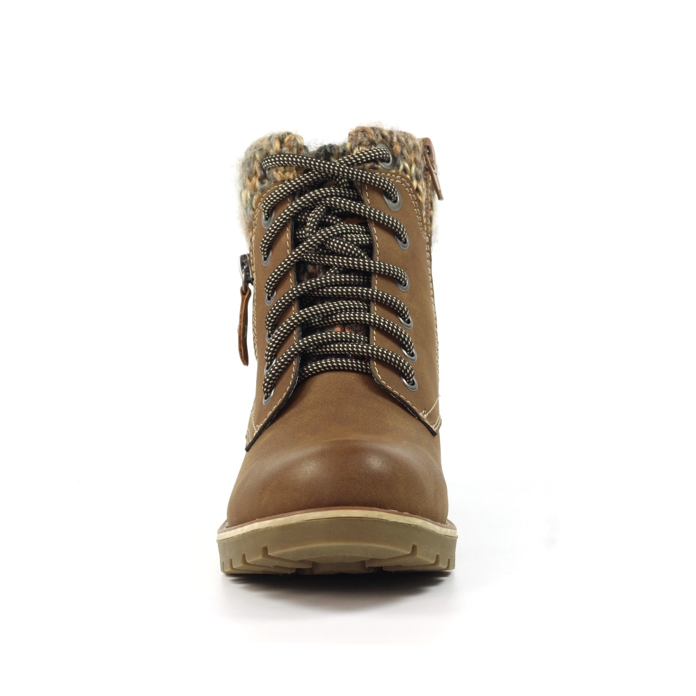 WOCLBO0033 - Tan 3 Millie Waterproof Lace-Up Ankle Boot