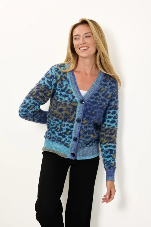 Leopard Print Fluffy Cardigan