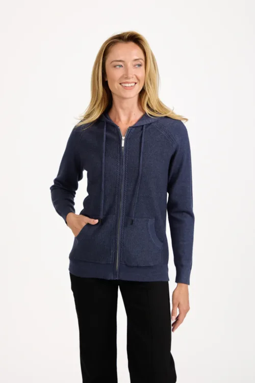 Zipped Hooded Cardigan