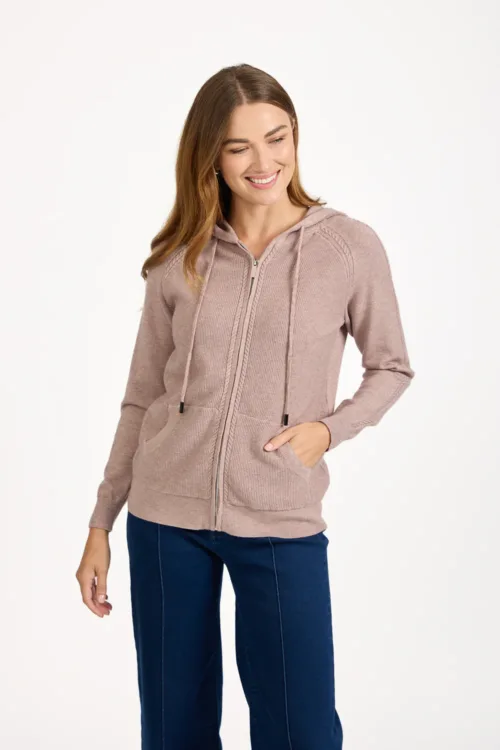 Zipped Hooded Cardigan