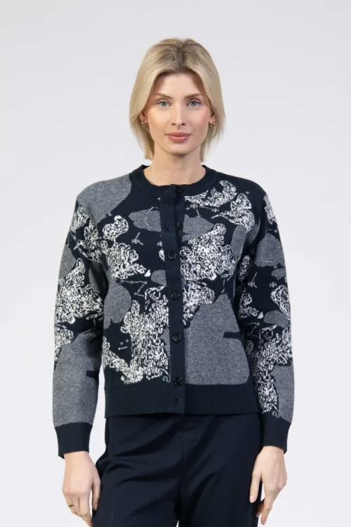 Mottled Navy Cardigan