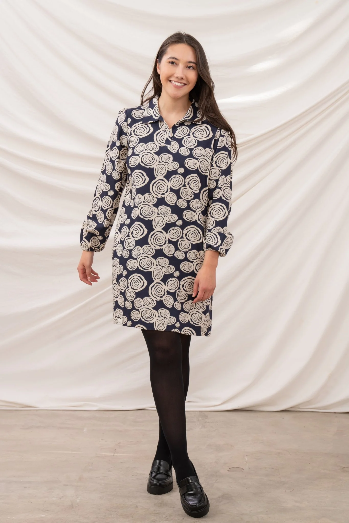 WOCLDR0098 - Nancy Dress - 4 Nancy Swirl Patterned Dress