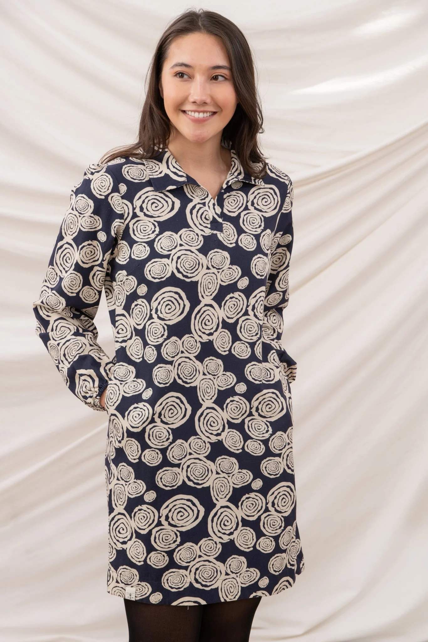 WOCLDR0098 - Nancy Dress - 7 Nancy Swirl Patterned Dress
