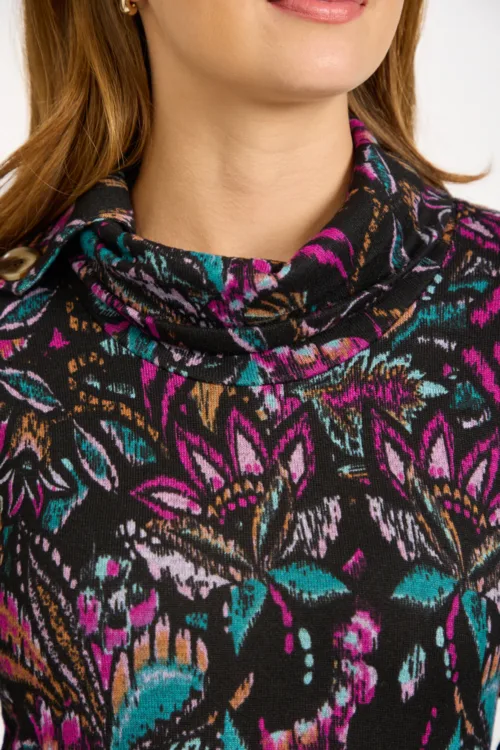 Floral Cowl Neck Dress
