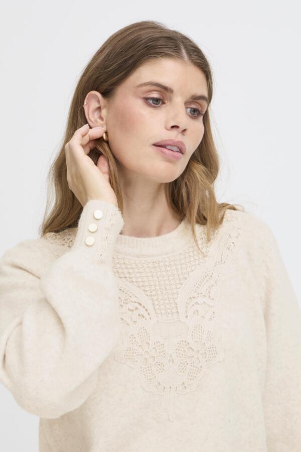 WOCLJU0071 _350 Lace Detail Knitted Pullover