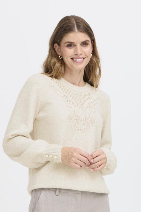 WOCLJU0071 _500 Lace Detail Knitted Pullover