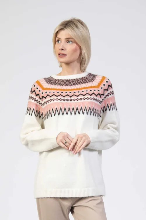 Half Aztec Patterned Jumper