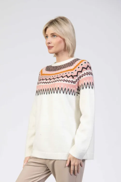 Half Aztec Patterned Jumper