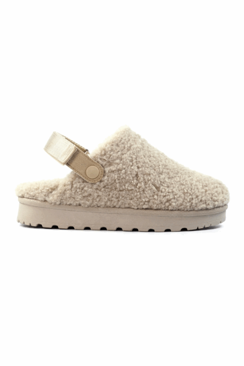 Bouclé Slipper with Strap