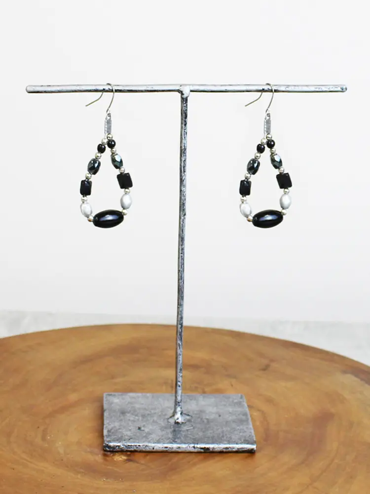 Beaded Teardrop Drop Earring