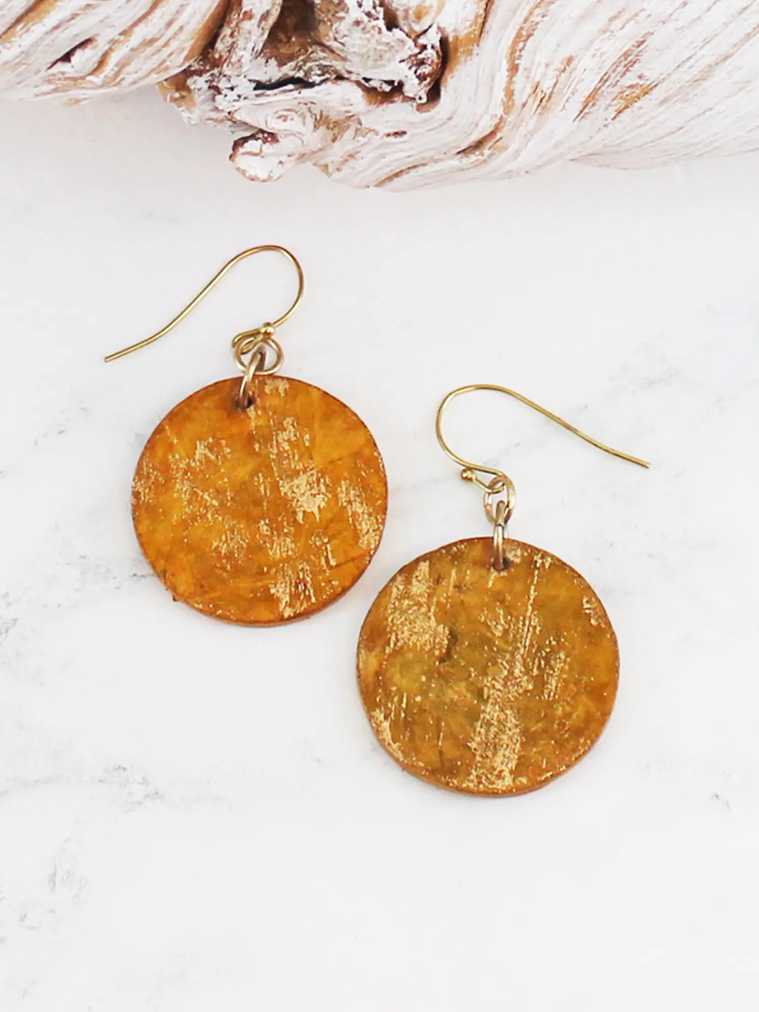 Shell Disc Drop Earring