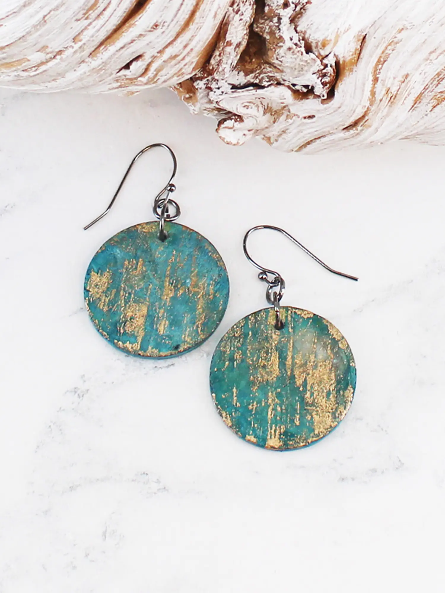 Shell Disc Drop Earring