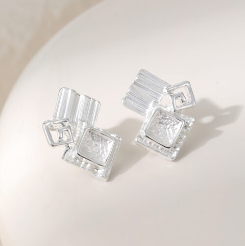 Cubic Cluster Stud Earring