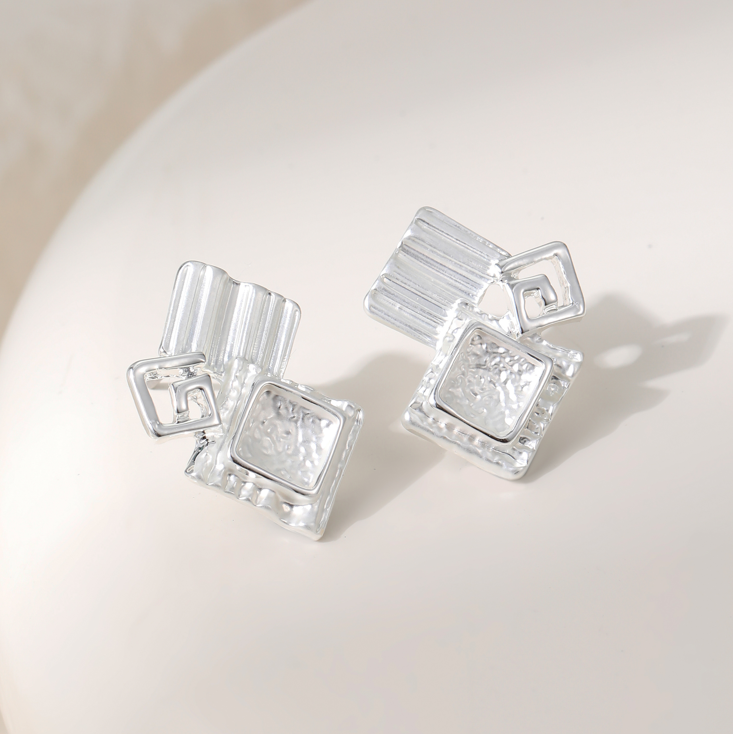 Cubic Cluster Stud Earring
