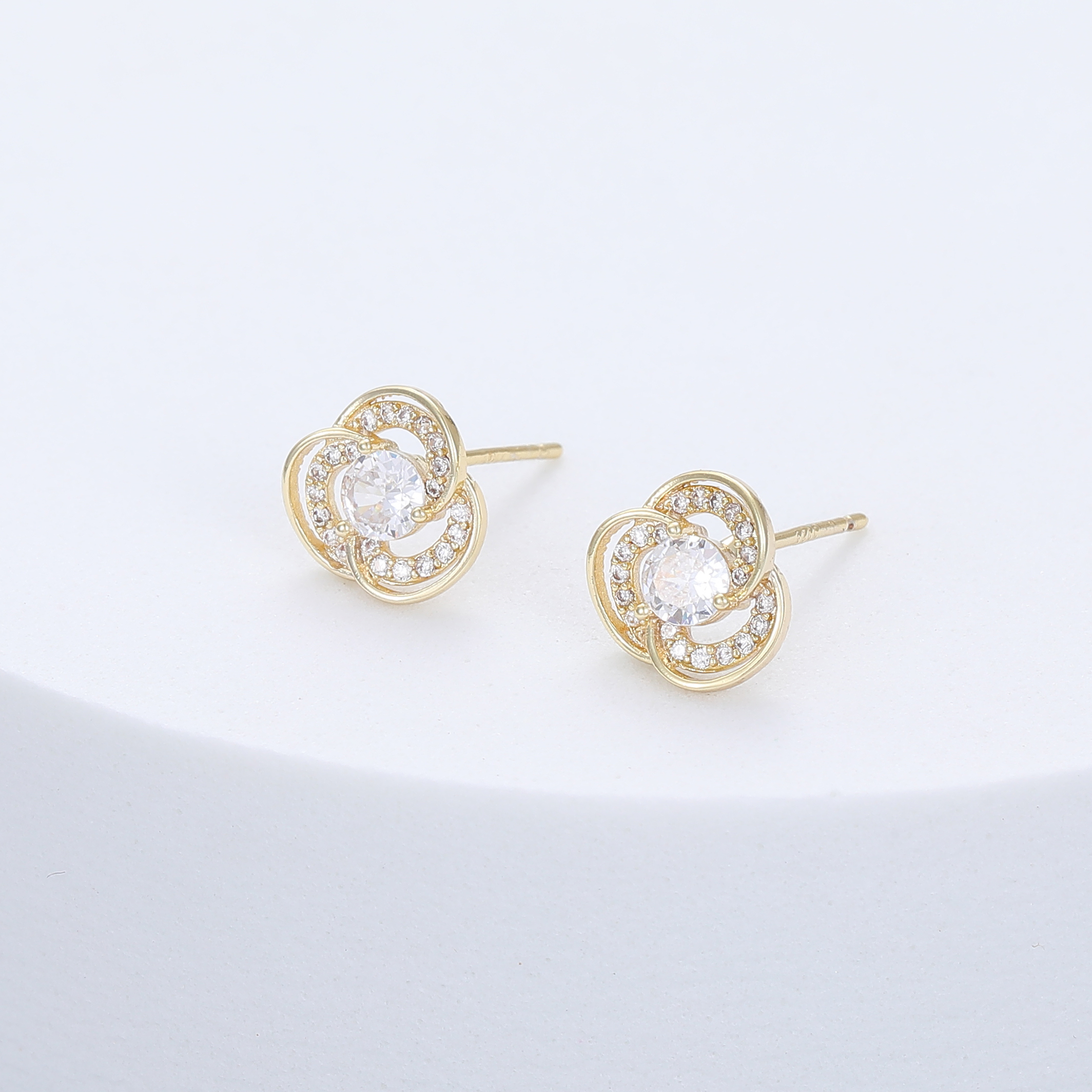 Diamante Knot Stud Earrings