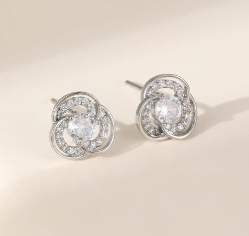 Diamante Knot Stud Earrings