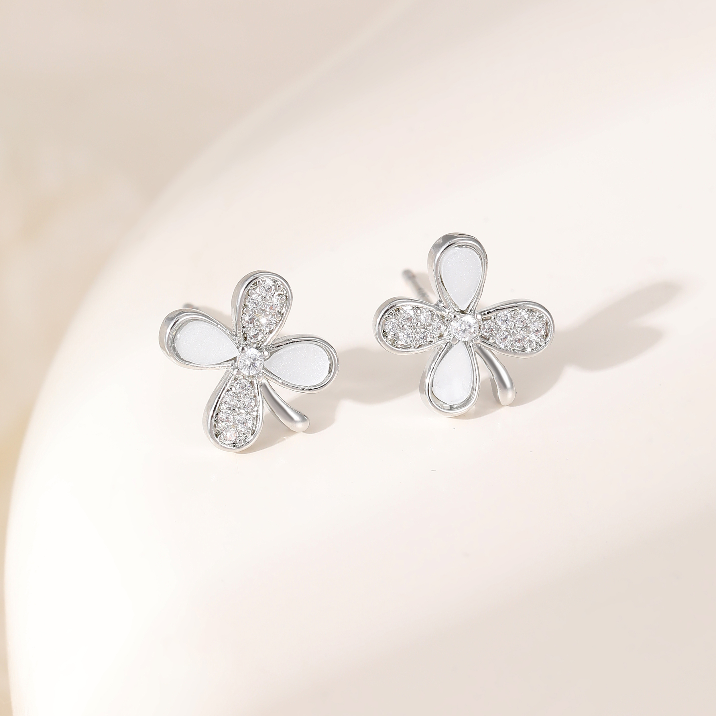 Diamate Clover Stud Earrings
