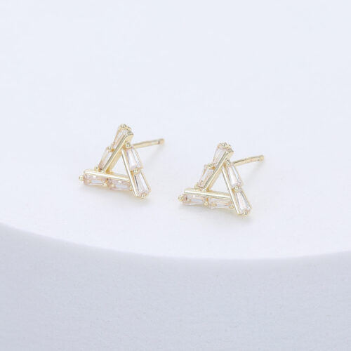 Diamante Triangle Stud Earrings