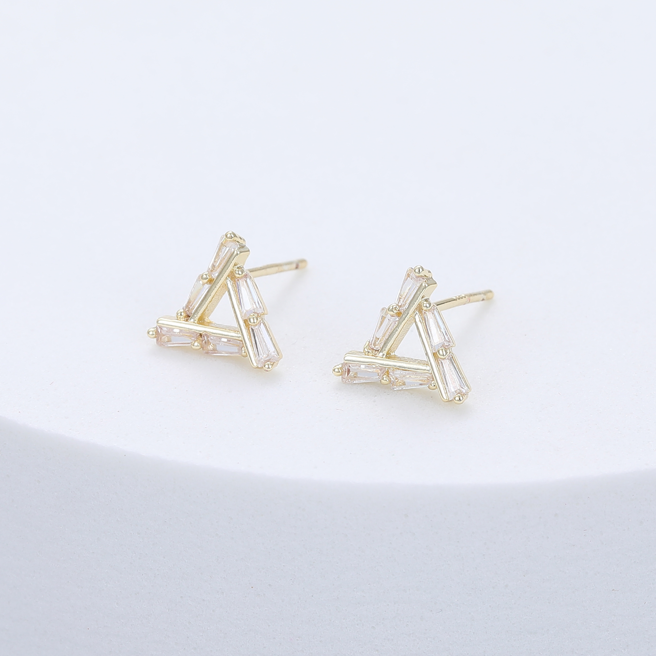 Diamante Triangle Stud Earrings