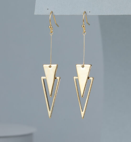 Pyramid Chain Drop Earrings