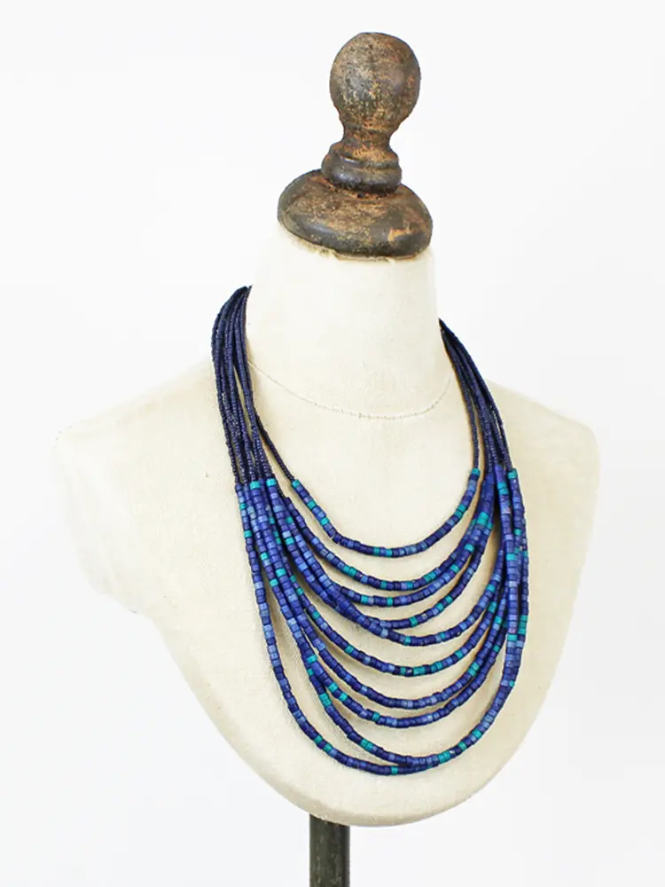 Multi-colour Wooden Beaded Collar Necklace