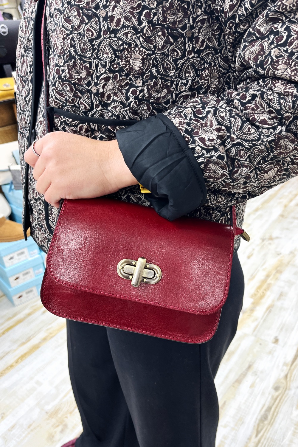 Clathers Bags-7-WOACBG0113 Small Leather Crossbody Satchel Bag