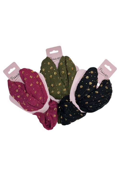 Metallic Small Daisy Print Magnetic Scarf
