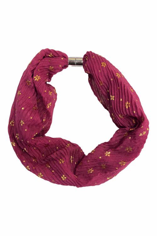 Metallic Small Daisy Print Magnetic Scarf