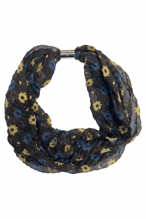 Retro Daisy Print Magnetic Scarf