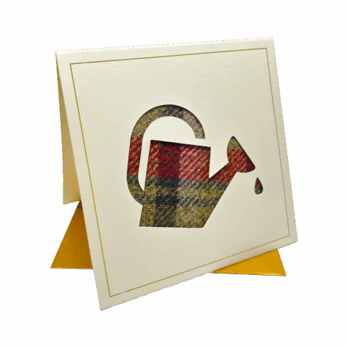 Lambacraft Watering Can, Tweed Greetings Card