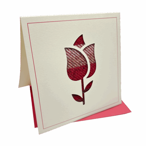 Rose Country Tweed Greetings Card