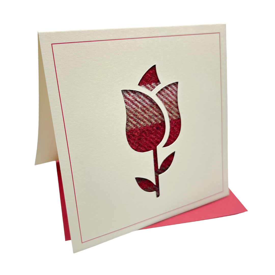 Rose Country Tweed Greetings Card