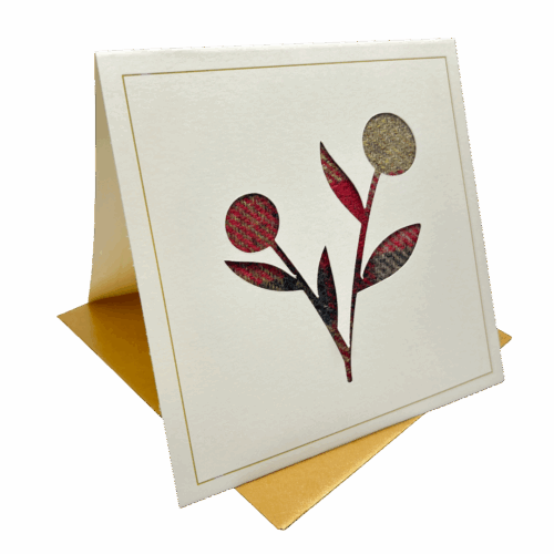 Lambacraft Winter Berries Tweed Card