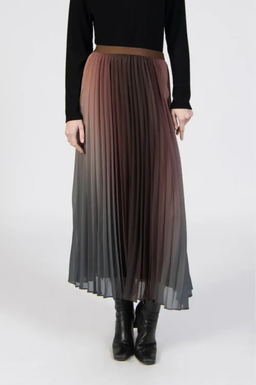 Pleated Ombré Midi Skirt