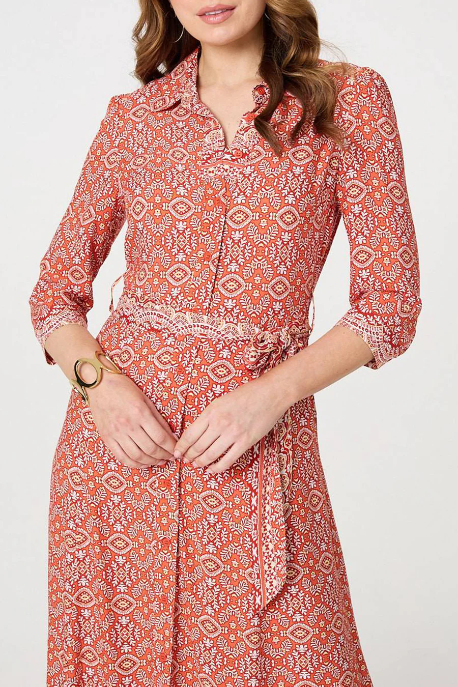 WOCLDR0100 - Orange 3 Stella Morgan Autumn Midi Dress