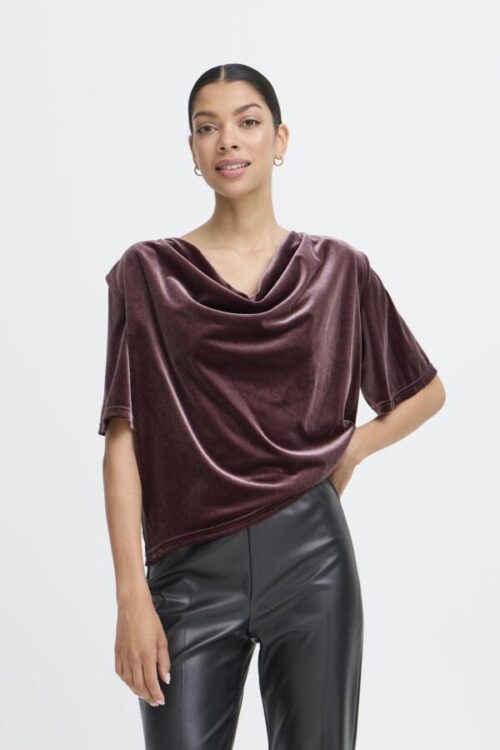 Velour Draping Blouse