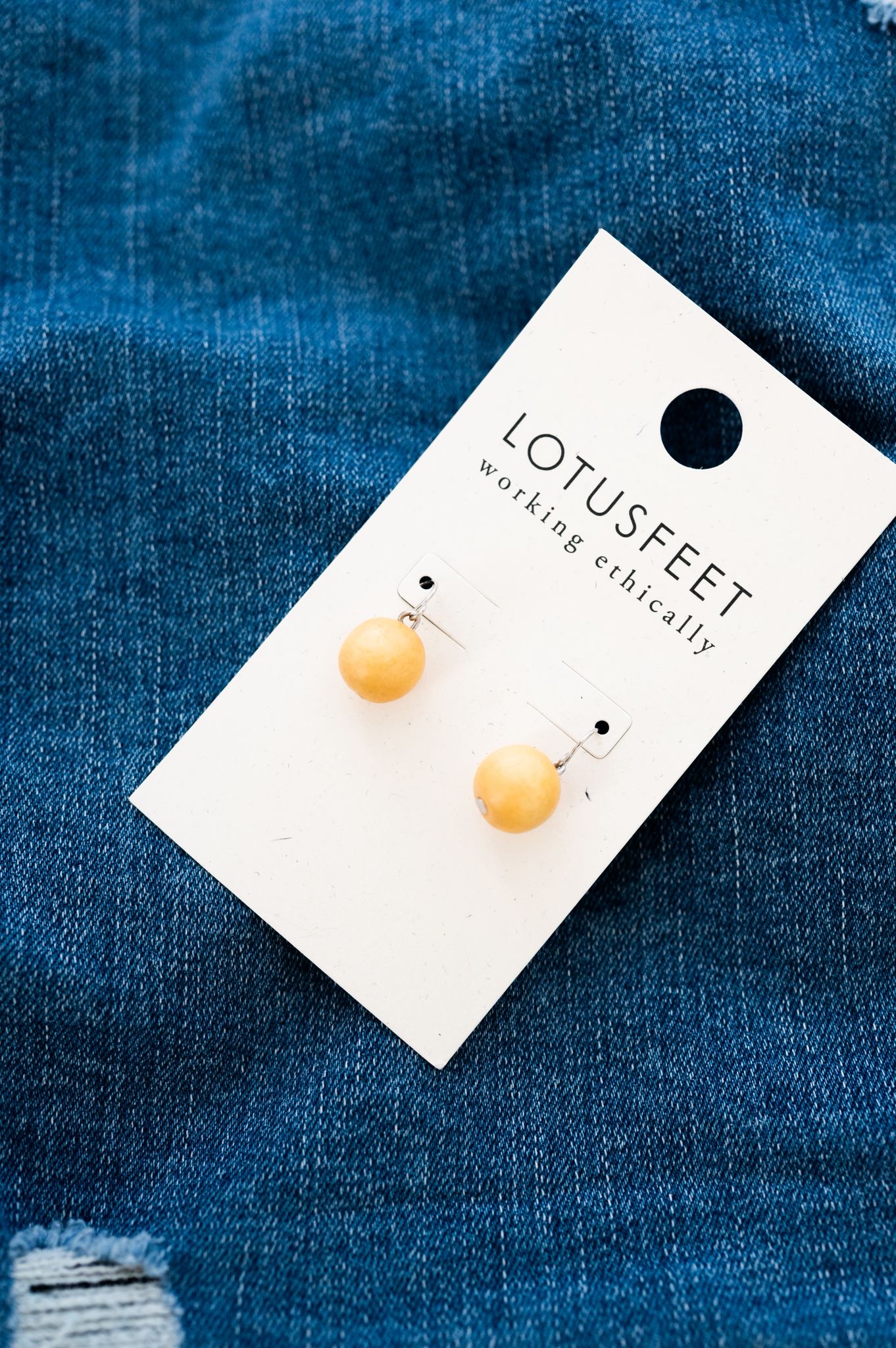 Wooden Ball Drop Earrings