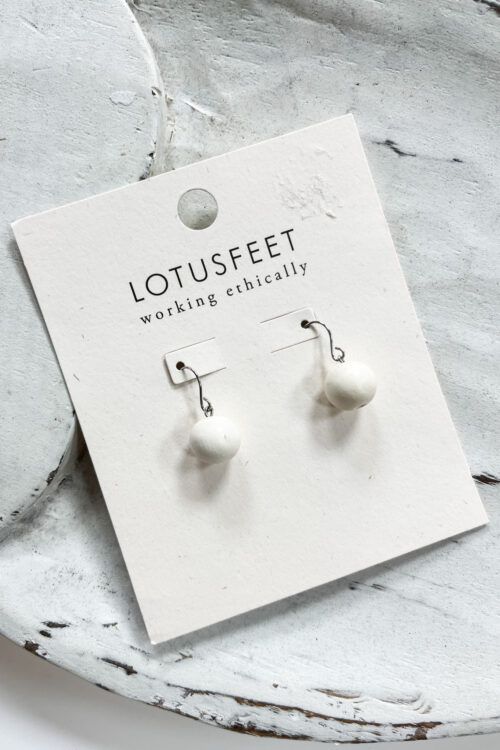 Wooden Ball Drop Earrings