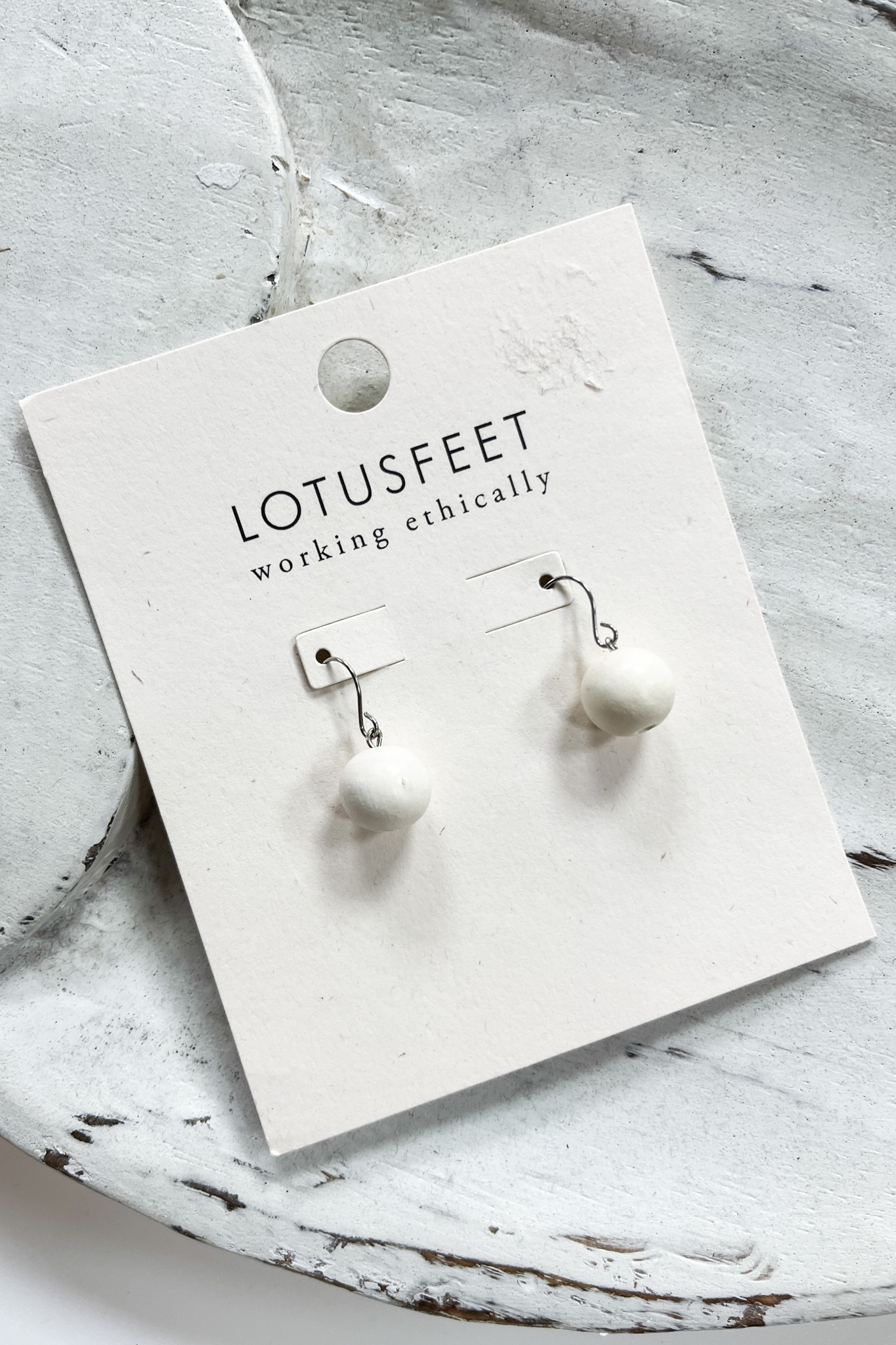 Wooden Ball Drop Earrings