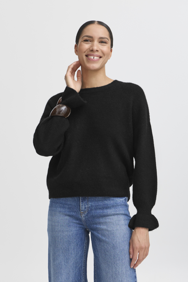 Nimma Frill Sleeve Boatneck Jumper