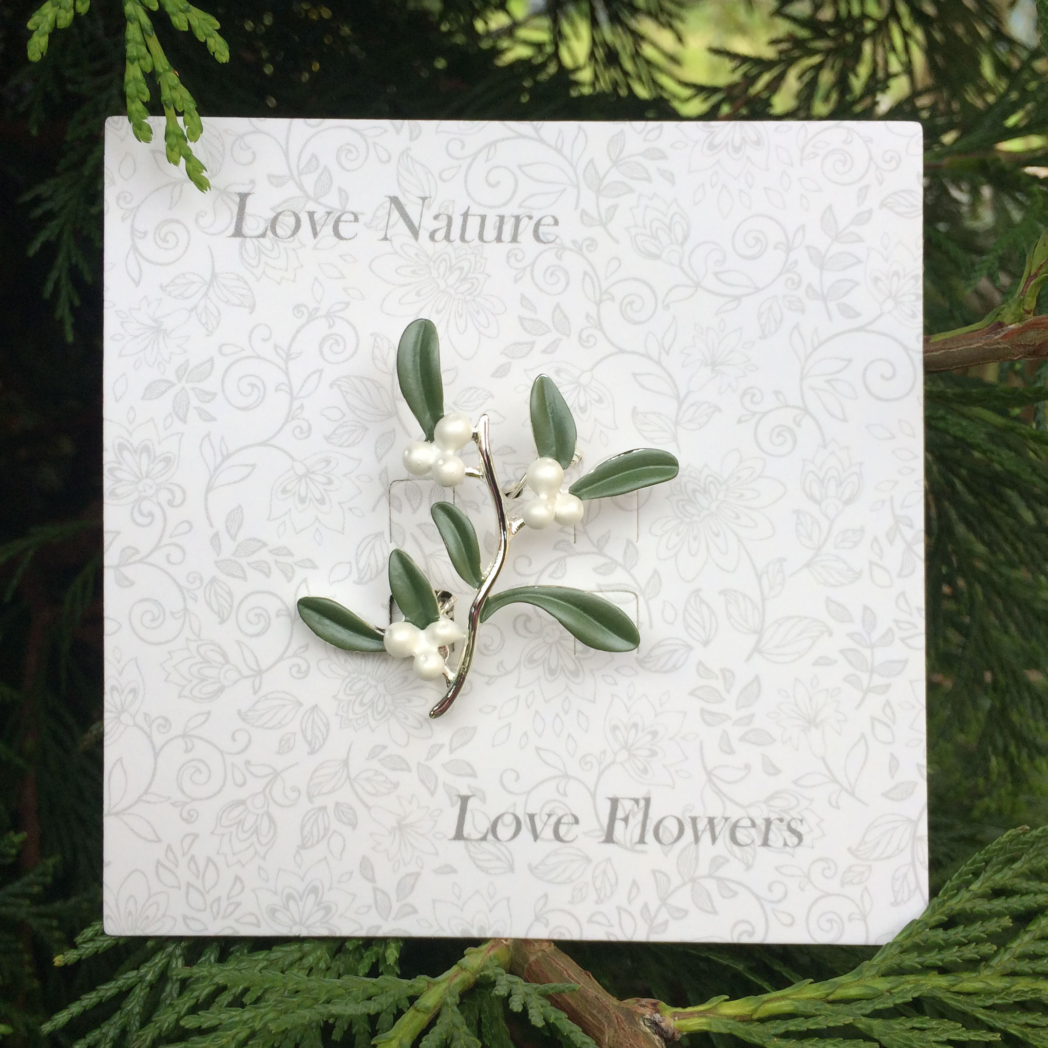 Mistletoe Christmas Brooch