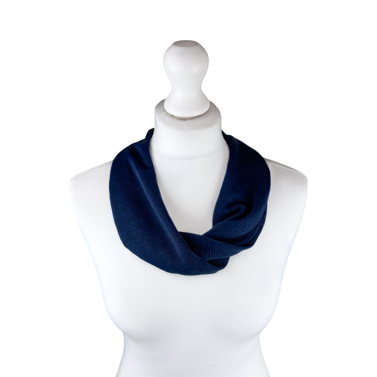 WOACSC0188 - Navy 2 Plain Stretchy Magnetic Scarf